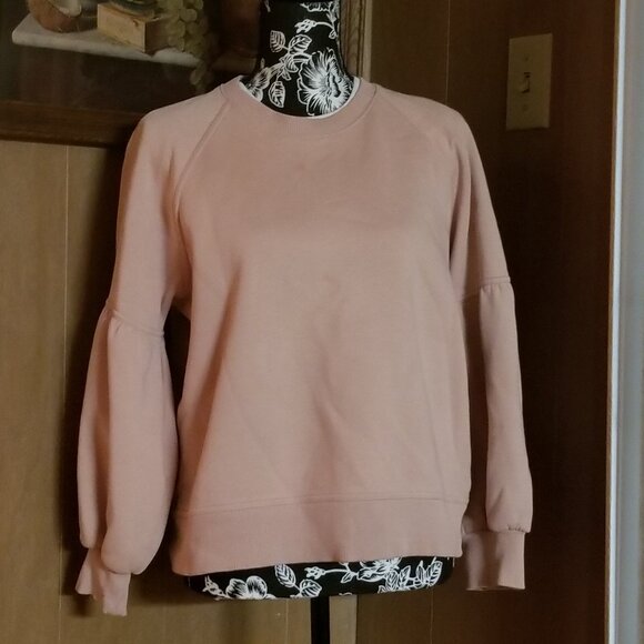 Burberry London Pink Sweatshirt, Bishop Puff Sleeves, Sz M, RARE - Picture 1 of 7